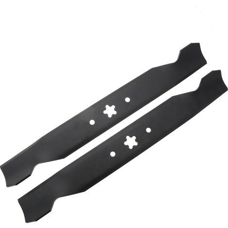 Jardiaffaires – Jeu de lames soufflantes adaptables 92cm – Fixation étoilée 5 pointes – Compatible avec Husqvarna, John Deere, Mc Culloch (1/4)