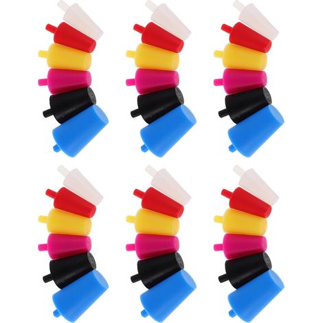 60 Pièces Bouchons Coniques en Silicone Poignée, Joint D'étanchéité Industriel pour Applications en Laboratoire et Industrie Alimentaire, Résistance la Couleur Couleur Aléatoire (1/5)