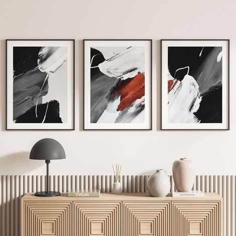 Lot de 3 Affiches / Posters Triptyque - Abstrait - 3 Affiches - 70x100 cm (Cadres non fournis) - Photo pleine page (1/5)