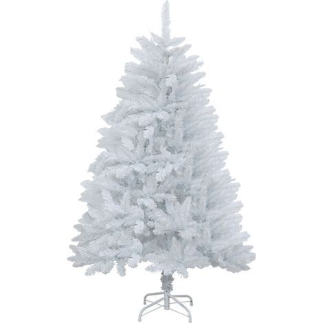 Sapin artificiel blanc de 45 cm, sapin de Noël blanc canadien à charnière de haute qualité, sapin blanc, léger, facile à assembler, avec support de sapin de Noël en métal (1/5)