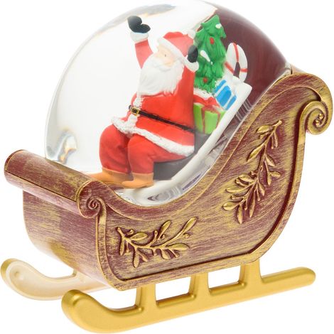 Slitta di Babbo Natale con glitter led scintillanti all'interno della sfera per decorazioni natalizie (1/5)