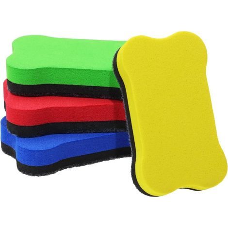 Magnetischer, abwischbarer Whiteboard-Radierer, 4er-Pack, verschiedene Farben, ideal für Schule, Büro und Zuhause (Abmessungen 7x4 cm, inklusive Halterung)