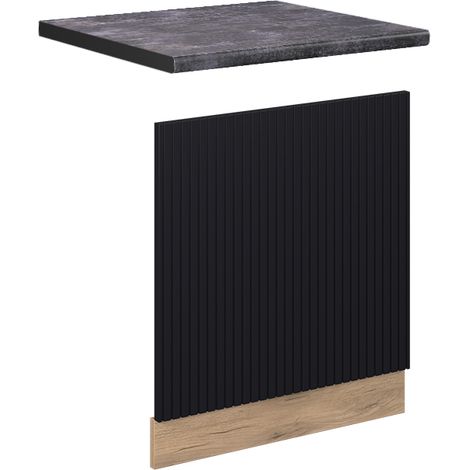 Panel frontal Fame-Line, Rayas negras, 60 cm , ET Antracita, Vicco