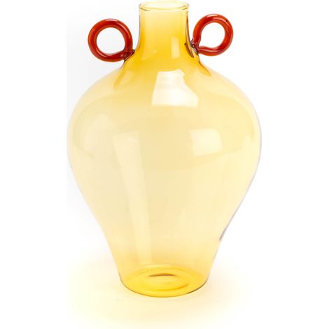 Amadeus - Vase Amphore ambre anse rouge (1/2)