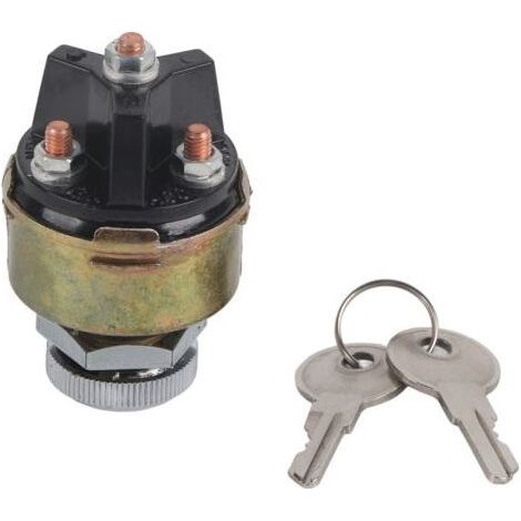 Ensemble de commutateur d'allumage en métal, commutateur à clé de contact universel, avec 2 clés pour accessoire de sécurité de voiture de verrouillage de camion (1/4)