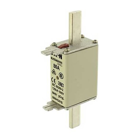 EATON FUSIBLE NH 80NHG01B AVEC INDICATEUR DE FUSIBLE MÉCANIQUE, TAILLE DU FUSIBLE = 1 80 A 500 V, 3 PIÈCES. (1/3)