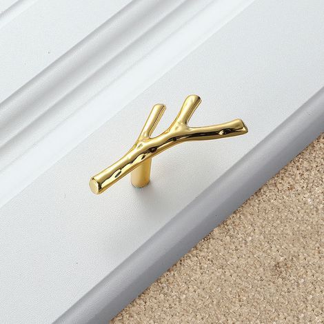 2 door handles, branch-shaped furniture handles, T-shaped handles (1/4)