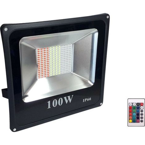 Projecteur Led 100 W Rgb Multicolore Extérieur Ip66 220 V Avec Télécommande 87684