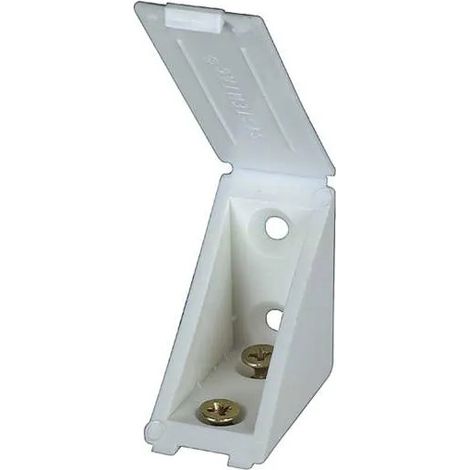 Taco de ángulo alto grande, W23xH40xD40mm, PVC blanco, 12 piezas.