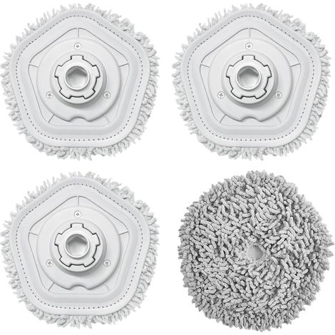 Lot de 4 serpillères de rechange pour robot aspirateur Dreame W10 W10 Pro, haute absorption de l'eau et de la saleté, tête de rechange pour tous les types de sols, accessoires pour robot de (1/5)