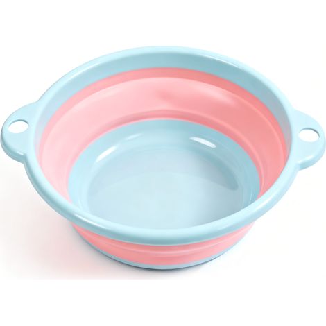 Lavabo pliable, portable et résistant, en PP et TPR, avec surface brillante et résistante à l'usure. Bleu. (1/5)