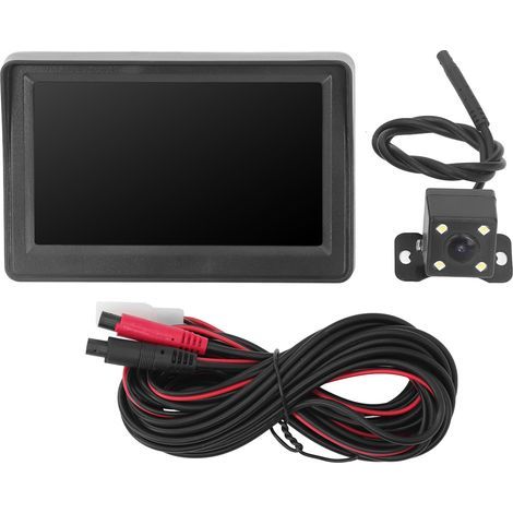 Kit caméra de recul 4.3 pouces avec moniteur, système de stationnement pour voiture, caméra arrière étanche et vision nocturne pour camping-cars, remorques, camions et pickups, caméra à 4 LED lumineus (1/5)