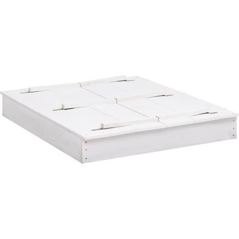vidaXL Arenero infantil de madera de abeto blanco 95x90x15 cm (1/2)