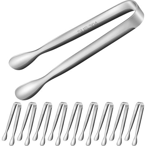 Pince a Sucre, Pince à Glaçons en Acier Inoxydable 304, Pince Bonbon Multifonction pour Candy Bar Glace Sucre Biscuit Buffet Grill Bar Cuisine (1/5)