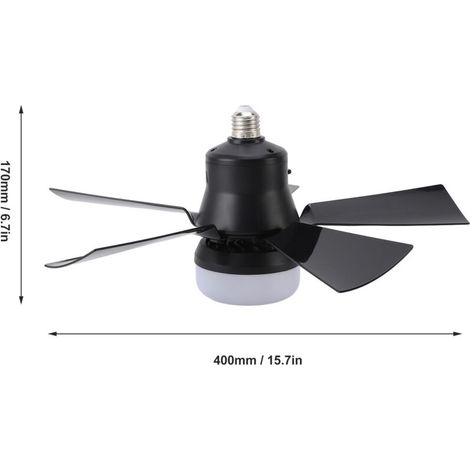 Ventilatore da soffitto Eosnow con luminosità regolabile, 3 colori, velocità del vento, timer 1H, 2H, 4H, lampadina E27, luce piccola con telecomando, per camera da letto, cucina, 85-265V, nero (1/3)