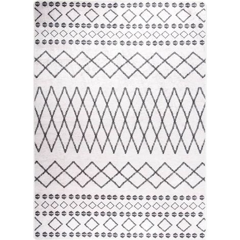 Tapis lavable antidérapant, Tapis de salon, Tapis Intérieur & Extérieur 120x180 cm Noir et blanc MKS15426 (1/5)