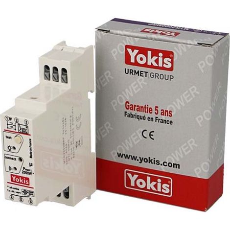 Yokis – Télérupteur radio modulaire 10A monophasé – Commande filaire ou radio – 2000W max – Temporisation 2s à 4h – MTR2000MRP