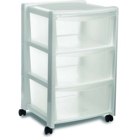 Stefanplast Cassettiera 3 Cassetti Libera Bianca 40x40x63 cm - Pratica e Funzionale (1/3)