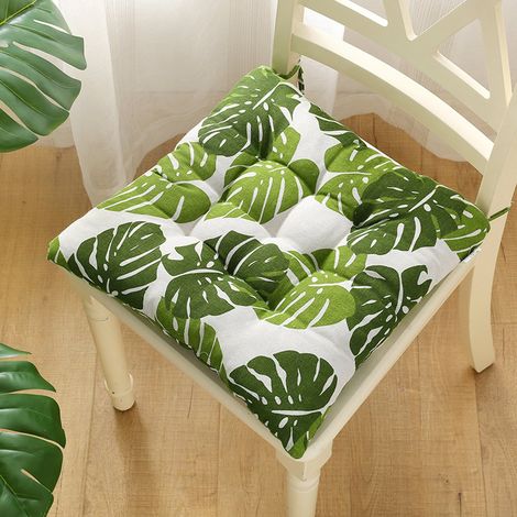Set di 2 cuscini per sedia (45 x 45 cm) - Utilizzo versatile: sedia, sedia a rotelle, auto - Uso interno - Cuscino per sedia da ufficio - Decorazione - Verde (1/4)