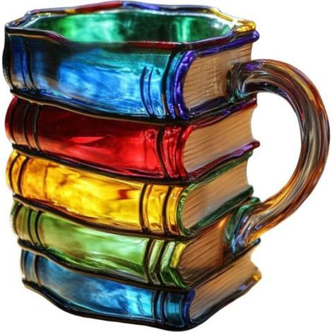 3D painted book-shaped coffee mug, unique stackable coffee mug, Halloween and Thanksgiving decorations for bedroom and hallway