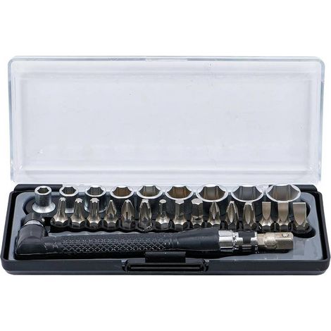 Jeu d Embouts et Douilles Angulaires 26 pcs - Transmission 6,3 mm (1/4) - Polyvalent et Pratique pour Bricolage - D-Work