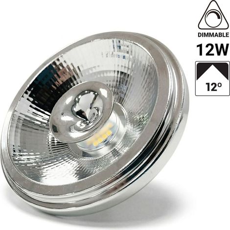 Bombilla LED AR111 12W Regulable - 12º - Driver Externo - 3000K - Blanco Cálido