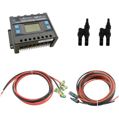 Solar Set 20A Laderegler Stecker Kabel für 2 Solarmodul Photovoltaik Inselanlage (1/5)