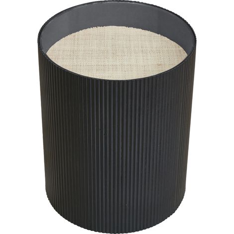 SVITA CARLO Table d'appoint Table de salon 39x48cm (ØxH) Bois de paulownia noir (1/5)