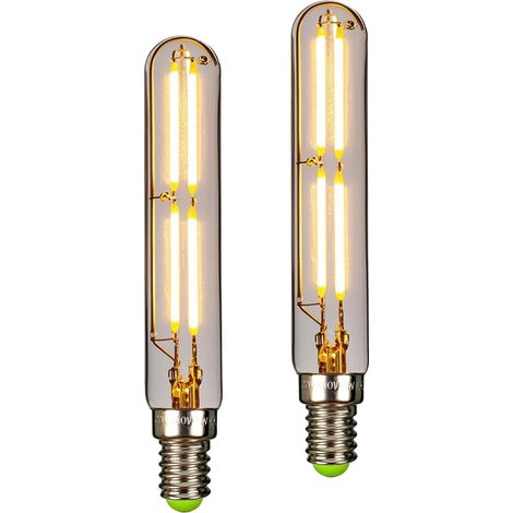 Lot de 2 ampoules LED 4 W T20 tubulaires à filament E14 petite base 2 700 K blanc chaud Transparent (1/5)