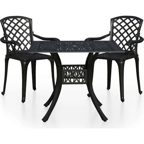 Maison Exclusive - 3-tlg. Bistro-Set Aluminiumguss Schwarz