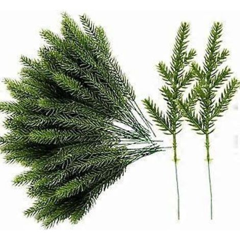 Lot de 60 branches de pin artificielles - 17 x 5 cm (1/5)