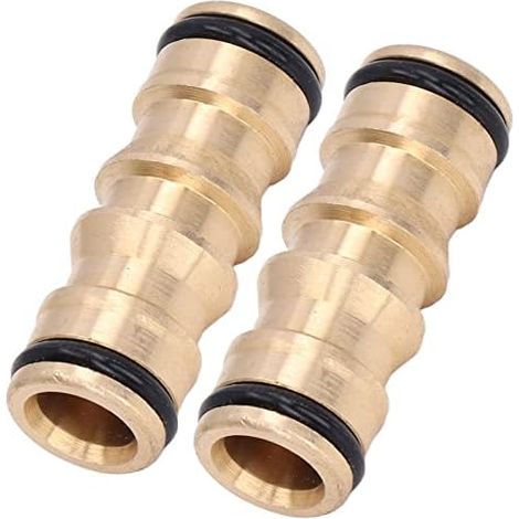 Connecteur de Tuyau en Laiton, Mâle à Mâle, 1/2 Pouce, Raccord Double pour Tuyau d'Arrosage, 2 Pièces (1/5)