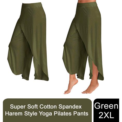 Aquarius Super Soft Modal Spandex Yoga Pilates Pants, Green 2XL (1/5)