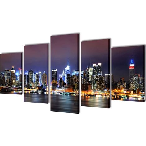 Bilder Dekoration Set New York in Farbe 200 x 100 cm