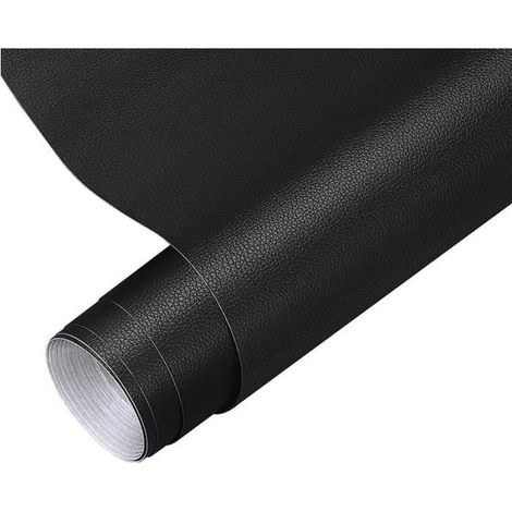 Simili Leather Self-adhesive 40 x 150 cm, Kit Reparation Leather for Sofa, Seat of car, Furniture - Black (1/4)