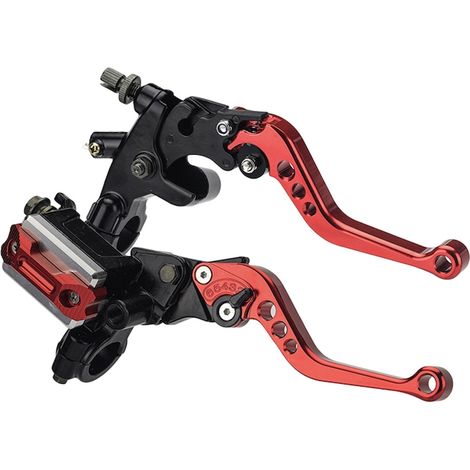 Set de leviers d'embrayage et frein 7/8 pouce pour moto Honda Kawasaki Suzuki Yamaha, rouge, réglables