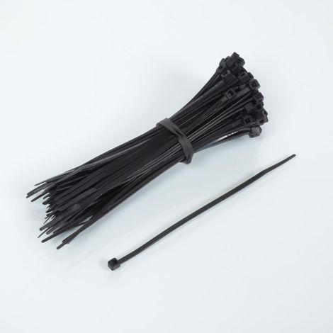 100 collier de serrage cranté nylon noir 2.5x120 pour auto moto