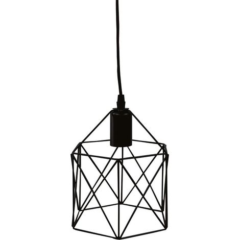 Plafoniera a sospensione serie "Carnot" E27 (40W massimo 230V) IP20 Ø20cm colore nero
