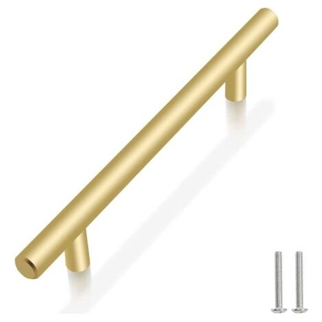 10 Unités En d'or acier inoxydable Boutons De Porte Tirer La Poignée De Meubles avec Vis pour Tiroir Meuble Cuisine Cuisine Home Decorating, Trou à Trou Centre Distance 160 mm (1/5)