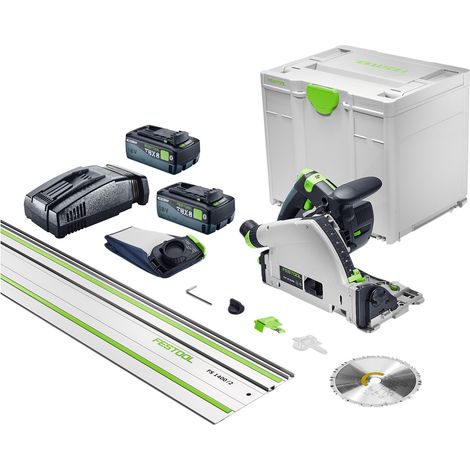 Sega a immersione a batteria Festool TSC 55 KSEB-Basic-FS 18 V 160 mm Brushless + 2 batterie da 8,0 Ah + caricabatterie rapido + guida + Systainer (1/5)