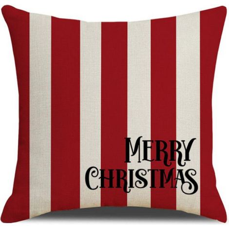 Housse De Coussin - Noel - 45x45 Cm - Lin - Fermeture Eclair - 4 Unites (1/5)