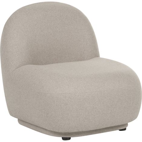 Poltrona in tessuto senza braccioli, schienale basso, stile Tuxedo, design moderno e minimalista, facile da pulire, beige, Lovberg