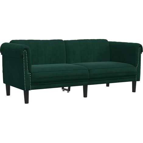 Canapé  Sofa 2 places vert foncé velours
