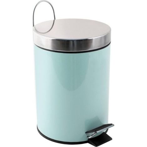 Poubelle Cosmétique Salle de Bain - Acier Inoxydable avec Seau Intérieur Amovible - Poubelle à Pédale Élégante - Compacte et Pratique - Vert pastel - 3L (1/5)
