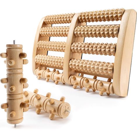 Filiyano – Masseur de pieds en bois pour soulager la neuropathie, stimule les zones réflexes du pied et le fascia, conception portable pour une (1/5)