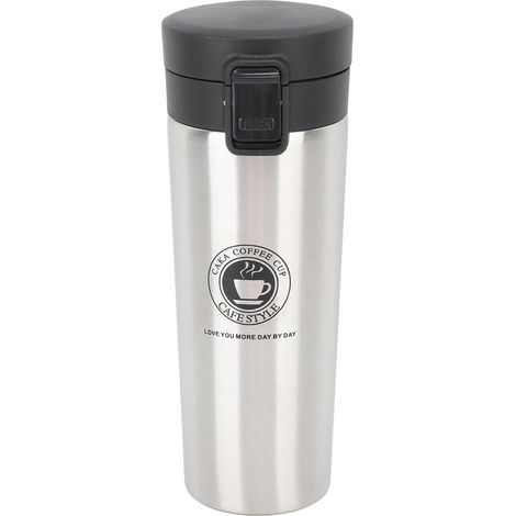 Tasse de Voyage Isotherme en Acier Inoxydable 500ml, Couvercle Anti-Fuites, Couleur Originale (1/5)