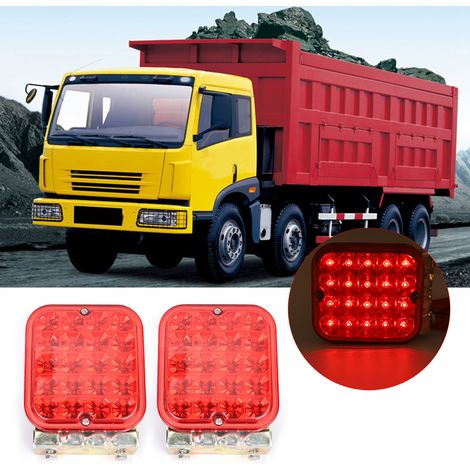Lot de 2 feux arrière rouges à 20 LED, clignotants, feux de freinage et feux antibrouillard pour remorques, camping-cars et bateaux (1/5)