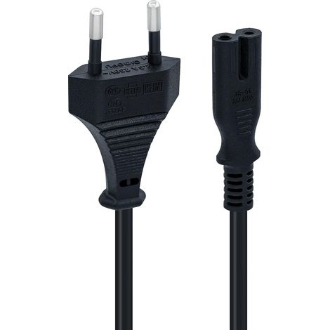 Câble d alimentation un virgule cinq mètres prise EU C7 bipolaire pour PS5 PS4 PS3 Xbox Series X et S noir