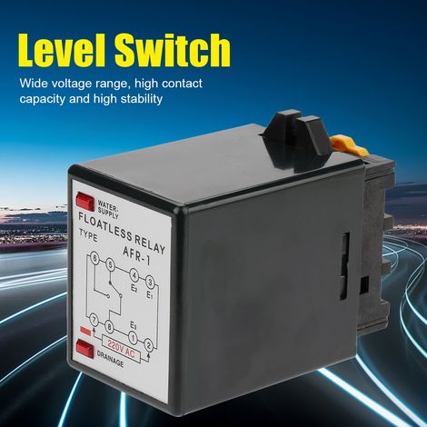 Relais de contrôle de niveau de liquide AFR-1 AC 220V, interrupteur de niveau d'eau (noir) (1/3)