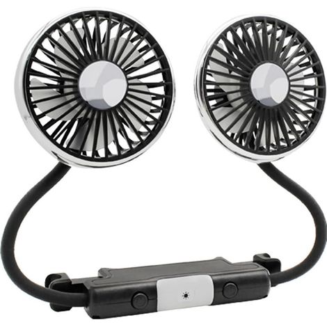 Ventilateur Dossier Siège Double Tête Voiture 12 V/24 V Avec USB (1/5)